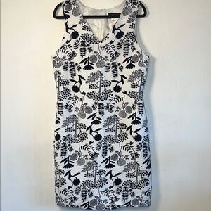 Harve Bernard by bernard holtzman Floral Black and White Sleeveless Dress